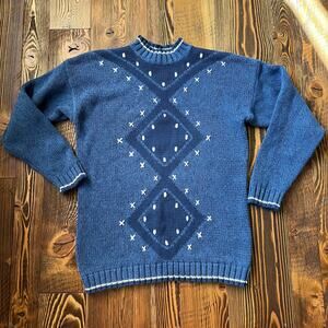 Vintage LizWear Grandpa Fisherman Cottage Coastal Sweater Soft Girl Sz M